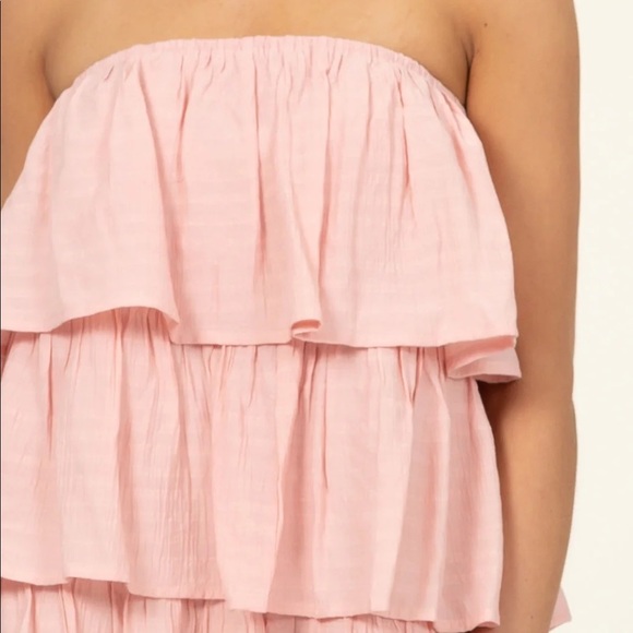 HYFVE NWT Pink Ruffle Tube Dress - Picture 3 of 6